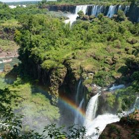 A group of volunteers in Argentina go sightseeing at the Iguazu Falls over a weekend.