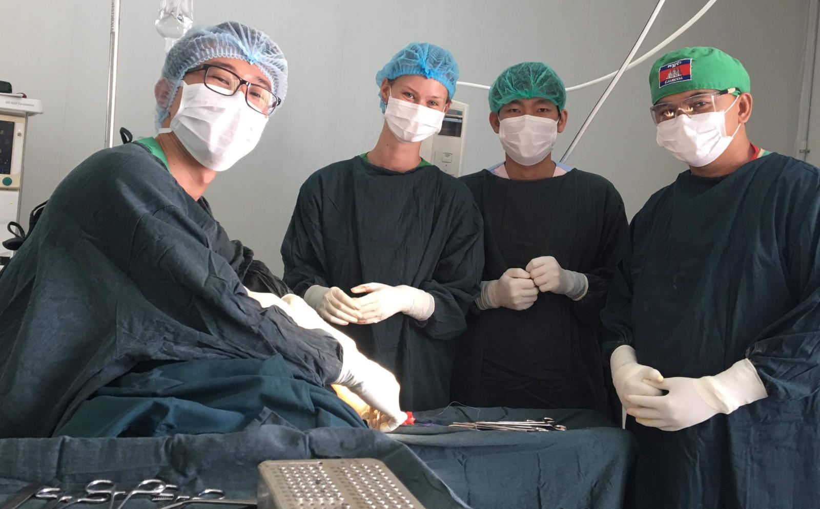 A professional doctor teaching his students in Cambodia.