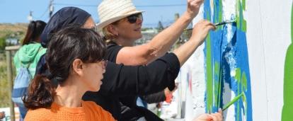 Childcare volunteers add colour to a care centre during Projects Abroad volunteer trips.