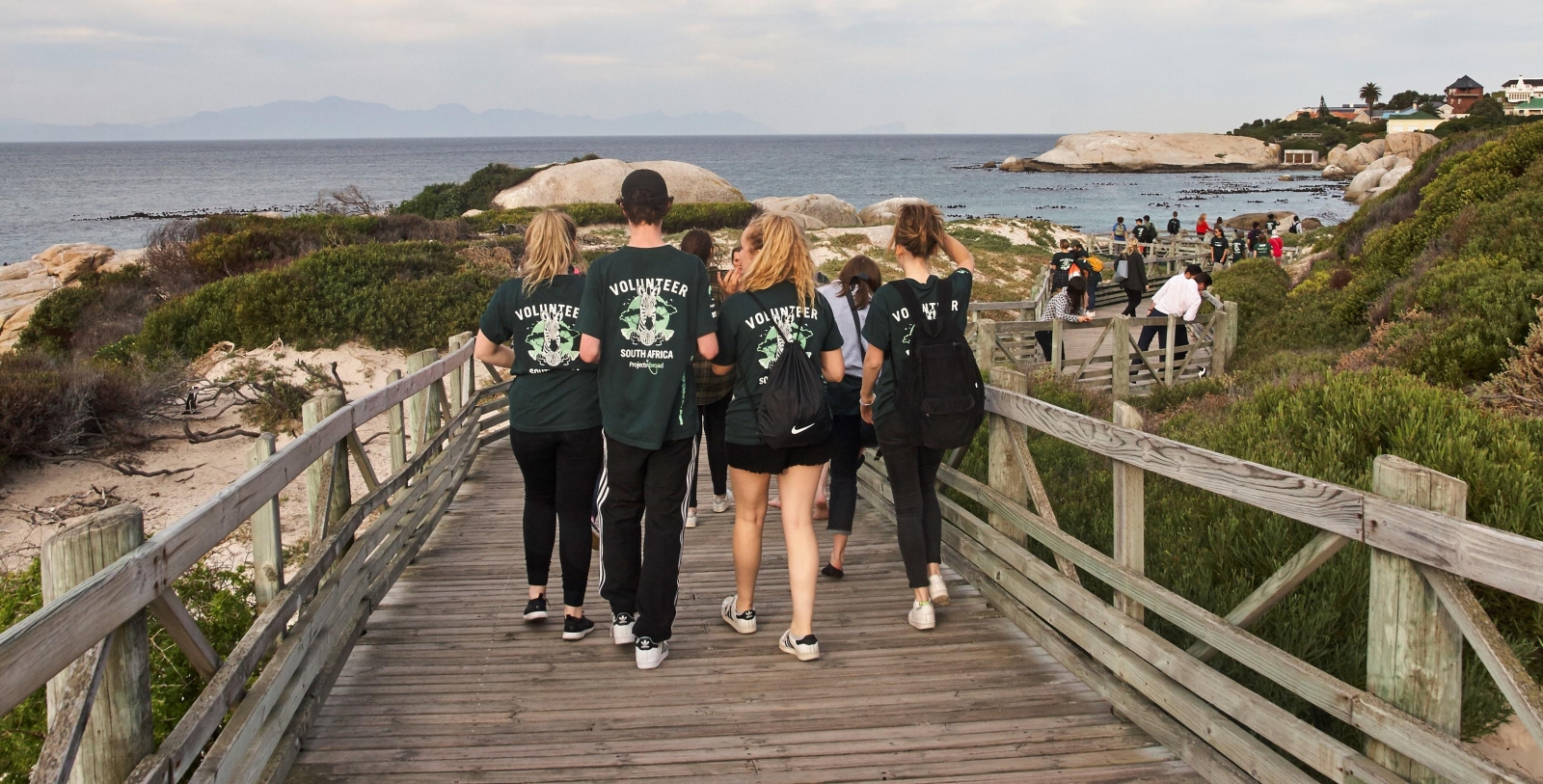 Projects Abroad volunteers exploring the seaside in Cape Town, South Africa.