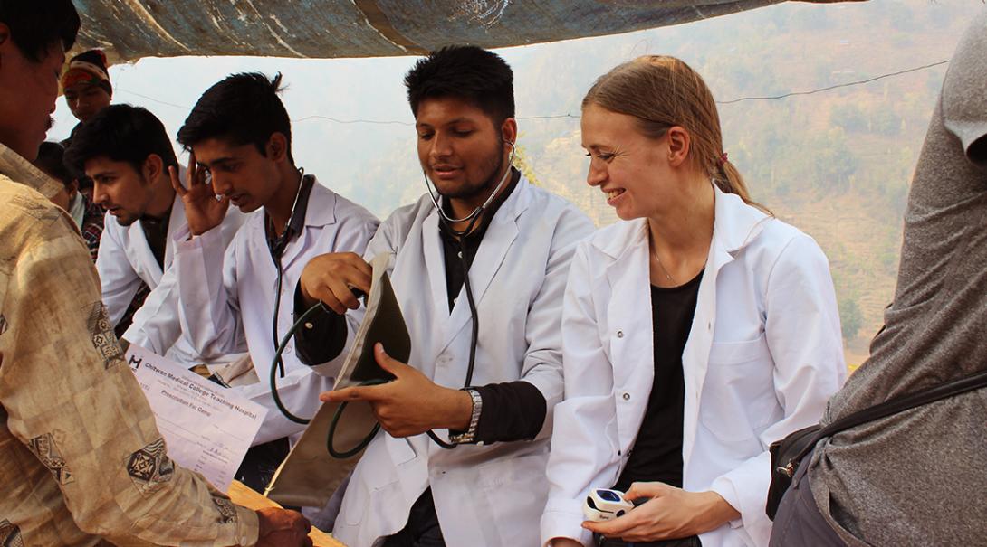 Medicine interns running medical checks on local communities in Nepal