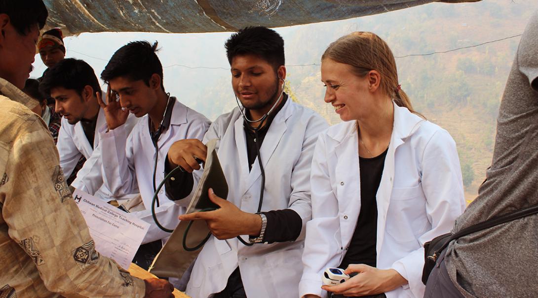 Medicine interns running medical checks on local communities in Nepal
