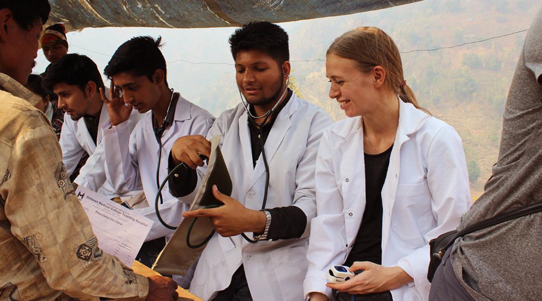 Medicine interns running medical checks on local communities in Nepal