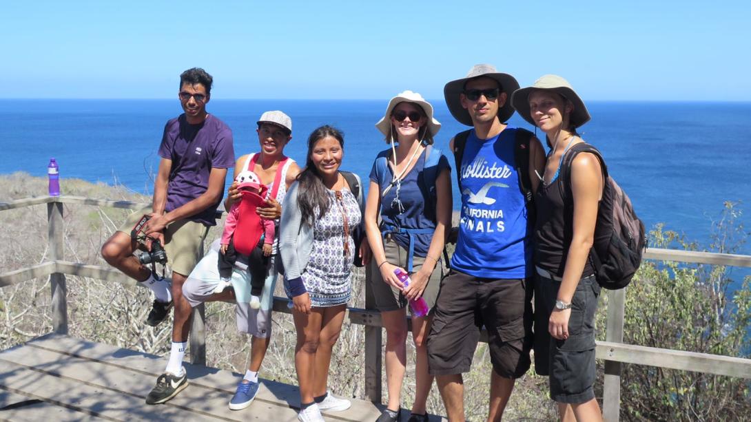 Projects Abroad volunteers get shown around Ecuador by their host family.