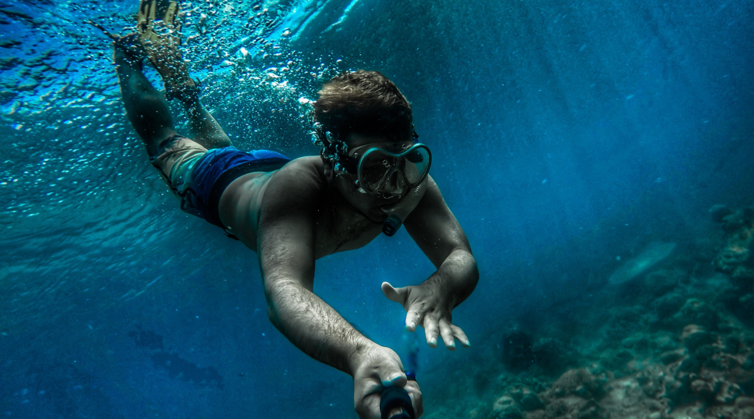 Snorkel in clear blue sea